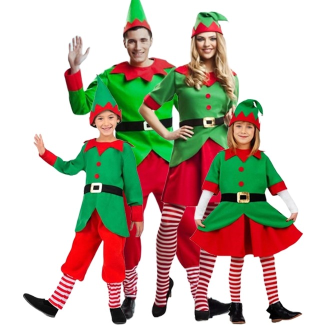 ▷ Fatos de Elfos do Pai Natal para grupos