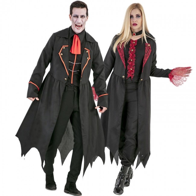 Fantasia Vampiro Drácula Cinza Adulto de Halloween