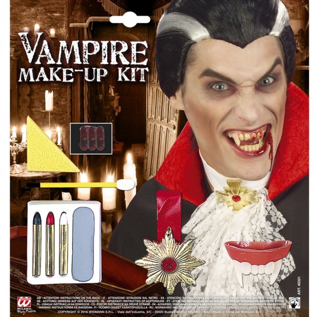 Kit de maquiagem de vampiro com dentadura infantil: Maquilhagem,mascarilhas  e fatos de carnaval - Vegaoo