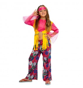 Disfarce Hippie Multicolor menina para que eles sejam com quem sempre sonharam