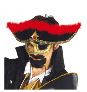 Máscara pirata para completar o seu fato Halloween e Carnaval