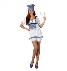 Disfarce original Cozinheira azul mulher ao melhor preço