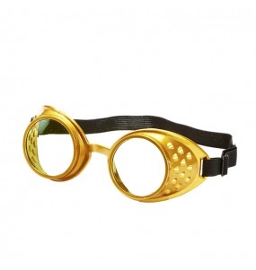 Óculos Steampunk dourados para completar o seu disfarce