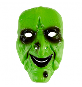Máscara bruxa verde para completar o seu fato Halloween e Carnaval