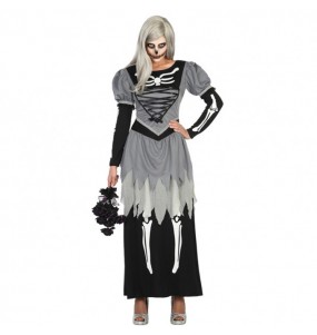 Fato de Noiva esqueleto mulher para a noite de Halloween 