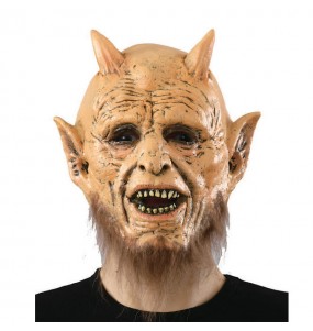 Máscara demônio com barba para completar o seu fato Halloween e Carnaval
