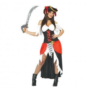 Disfarce original Pirata Corsária elegante mulher ao melhor preço