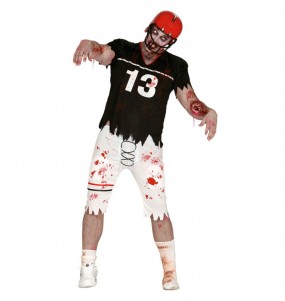 Fato de Jogador de futebol americano zombie adulto para a noite de Halloween 