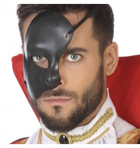 Fantasma da Ópera máscara preta para completar o seu disfarce