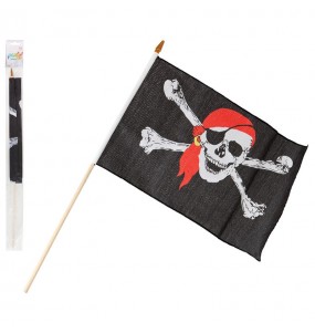 Bandeira pirata com mastro para completar o seu disfarce