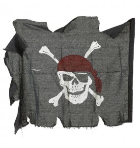 Bandeira de pirata com farrapos para completar o seu disfarce