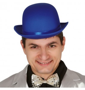 Chapéu de coco azul de luxo para completar o seu disfarce
