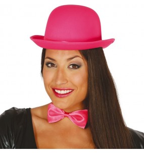 Chapéu de coco cor-de-rosa de luxo para completar o seu disfarce