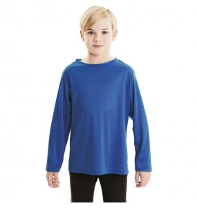 T-shirt azul criança de manga comprida