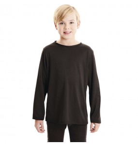 T-shirt preta criança de manga comprida