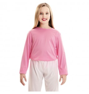 T-shirt cor-de-rosa criança de manga comprida