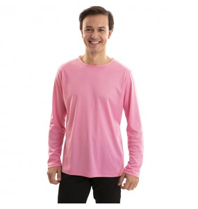 T-shirt cor-de-rosa adulto de manga comprida