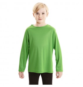 T-shirt verde criança de manga comprida