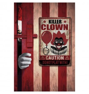 Cartaz do perigo do palhaço assassino para Halloween