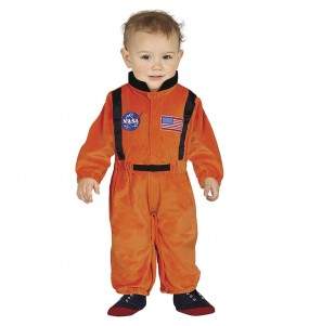 Disfarce de Astronauta cor de laranja para bebé