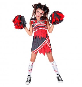 Disfarce de Cheerleader universitária zombie para menina