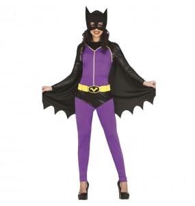 Disfarce de Batwoman púrpura para mulher
