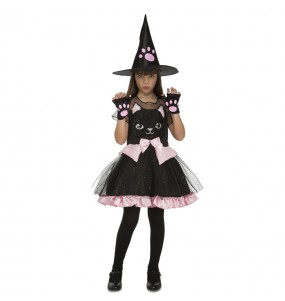 Disfarce Halloween Bruxa gatinha meninas para uma festa Halloween