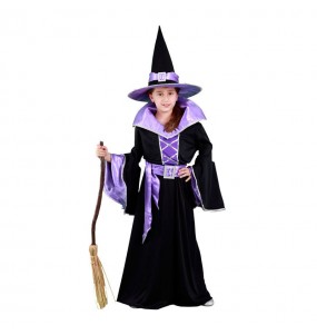 Disfarce Halloween Bruxa roxa meninas para uma festa Halloween