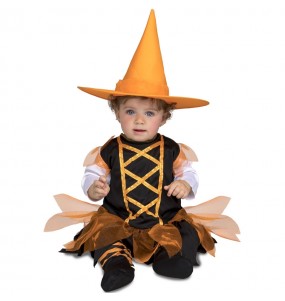 Disfarce Halloween bruxinha abóbora com que o teu bebé ficará divertido.