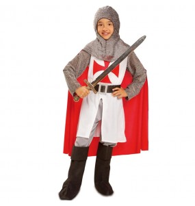 Disfarce de Cavaleiro medieval com capa para menino