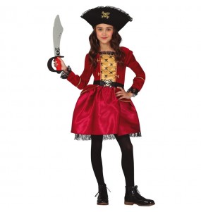Disfarce de Capitão Pirata Elegante para menina