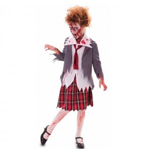 Disfarce Halloween Colegial Zombie Sangrento meninas para uma festa Halloween 