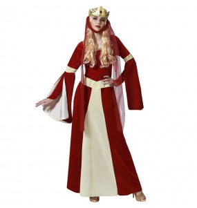 Fato de Dama Medieval Vermelha para mulher