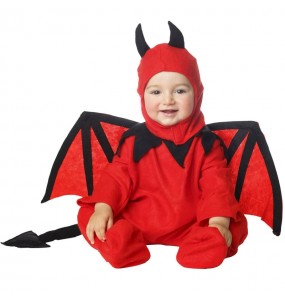 Fato de Diabo vermelho com asas para bebé