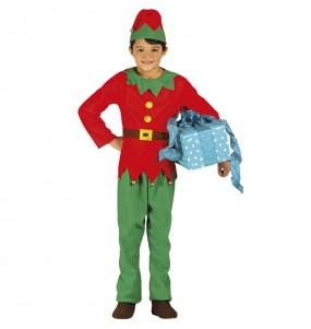 Fato de Elfo verde e vermelho para menino
