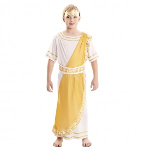Fato de Imperador romano dourado para menino