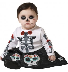 Disfarce de Catrina Esqueleto Mexicana para bebé