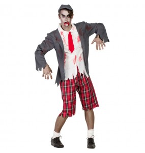 Fato de Estudante Zombie adulto para a noite de Halloween 