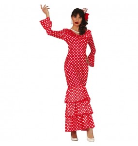Disfarce de Bailarina de flamenco com pontos brancos para mulher