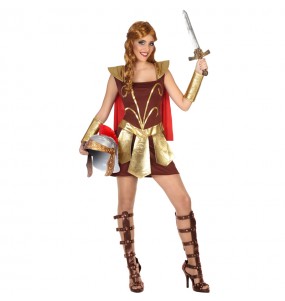 Disfarce original Gladiadora Romana mulher mulher ao melhor preço