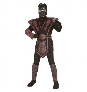Fato de Guerreiro ninja vermelho para menino