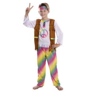 Disfarce Hippie Rainbow menino para deixar voar a sua imaginação