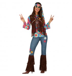 Disfarce original Hippie Woodstock mulher ao melhor preço