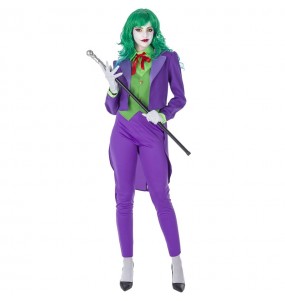 Fato de Joker Vilã mulher para a noite de Halloween 