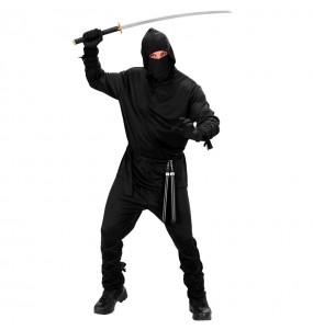 Disfarce de Ninja preto clássico para homem