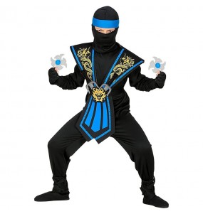 Disfarce de Ninja Kombat azul para menino