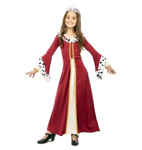 Disfarce de Rainha da corte medieval para menina
