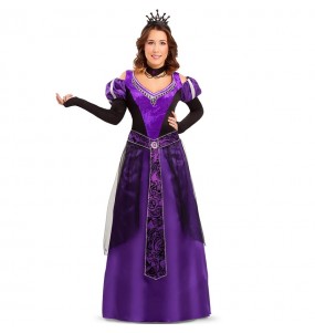 Fato de Rainha Medieval púrpura para mulher
