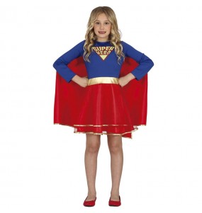 Disfarce de Superwoman com capa para menina