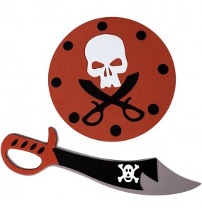 Espada e escudo de borracha eva pirata para crianças para festas de fantasia